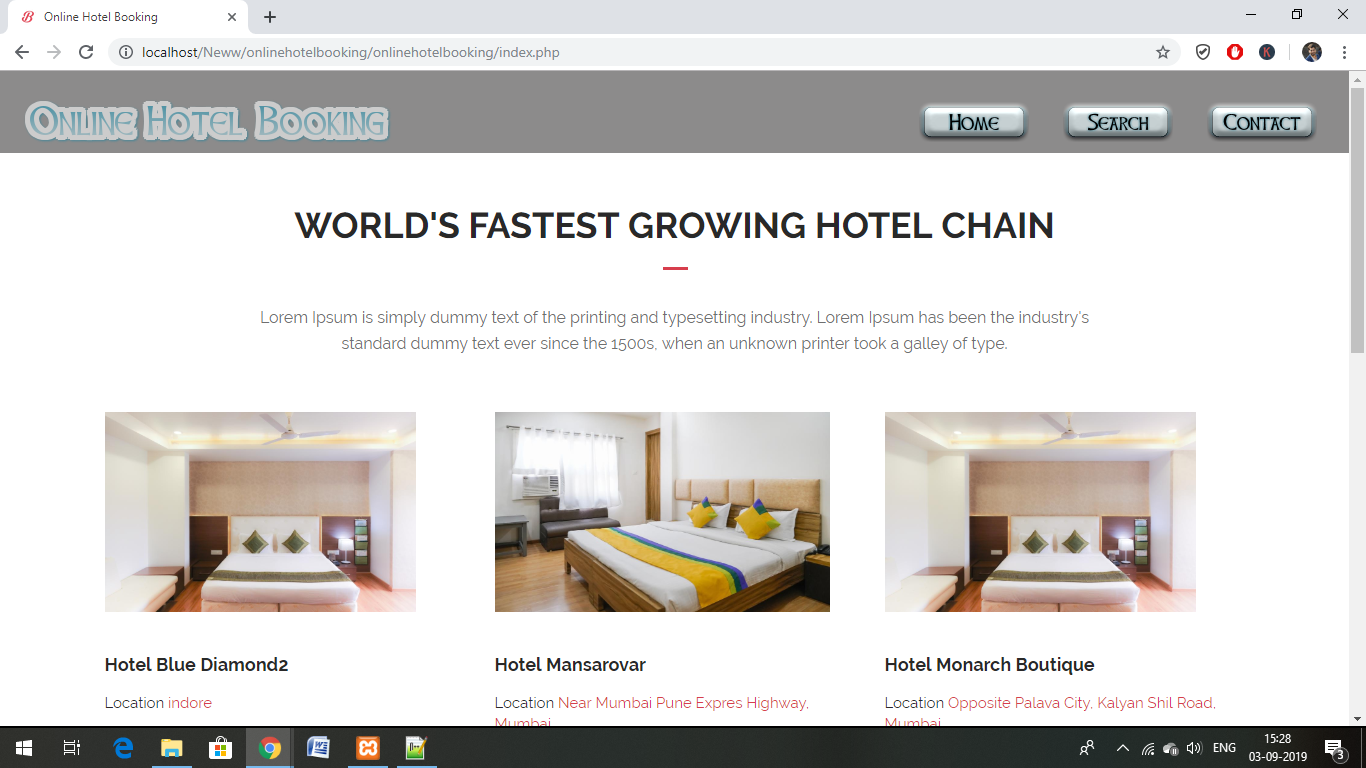 Online Hotel Booking Project In PHP